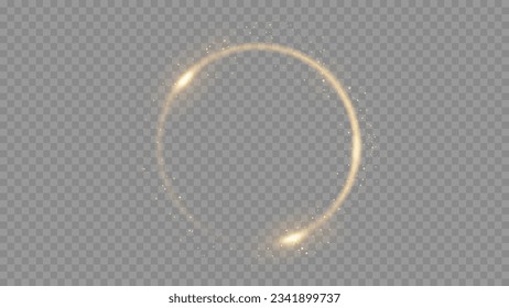 The effect of abstract white light circles on a transparent background. Stock royalty free. PNG