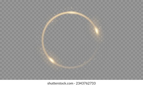 The effect of abstract white light circles on a transparent background. Stock royalty free. PNG