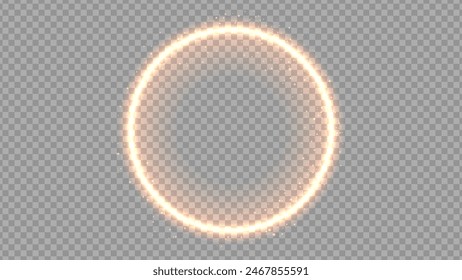 The effect of abstract white light circles on a transparent background. Stock royalty free. PNG	