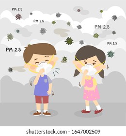 Effect of Air Pollution for kids vector