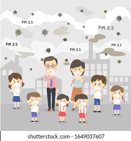 Effect of Air Pollution for People vector