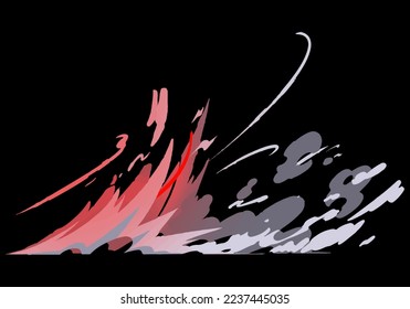 Effect an attack sheet with a fire sword, fire punch.  Animation for a game or cartoon. 
