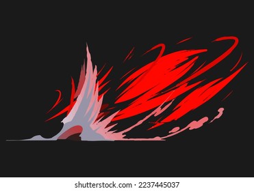 Effect an attack sheet with a fire sword, fire punch.  Animation for a game or cartoon. 