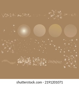 Effect of bokeh circles isolated on transparent background. Christmas glowing warm orange glitter element that can be used. EPS 10