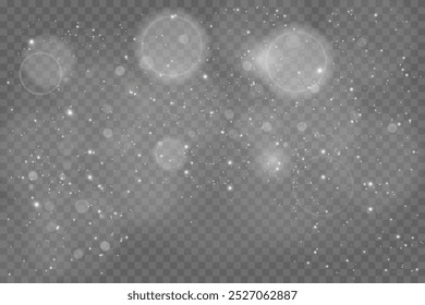 Effect van bokeh cirkels geïsoleerd op transparante achtergrond. Kerst gloeiende warme oranje glitter element dat kan worden gebruikt. EPS 10