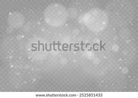 Effect of bokeh circles isolated on transparent background. Christmas glowing warm orange glitter element that can be used. EPS 10