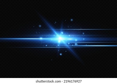 The effect of a bright glow of blue stars. A bright flash of light particles.