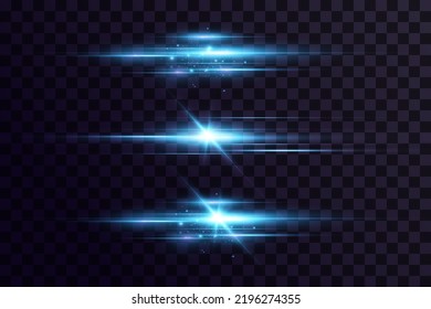 The effect of a bright glow of blue stars. A bright flash of light particles.