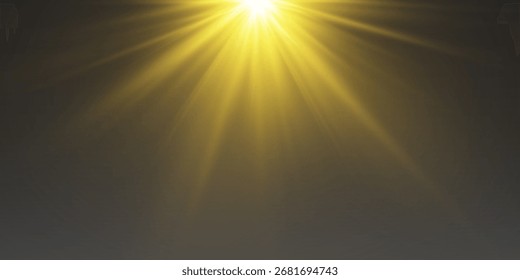 The effect of bright golden sun rays and light.