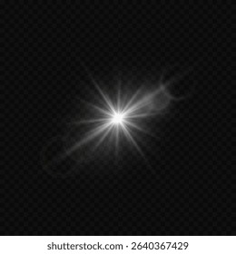 The effect of a bright lens flare. On a transparent background