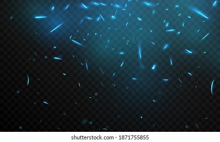 effect Burning hot sparks realistic fire blue flames