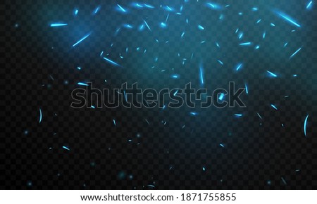 effect Burning hot sparks realistic fire blue flames