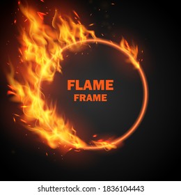 Effect burning red hot sparks realistic fire flames abstract background