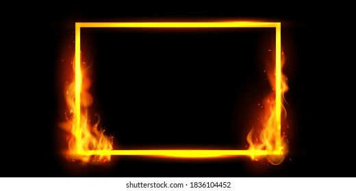 Effect burning red hot sparks realistic fire flames abstract background