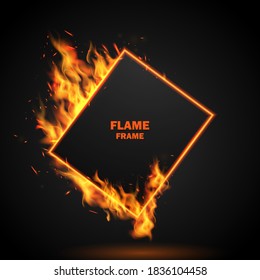 Effekt, der rote heiße Funken verbrennt, Flammen auf abstraktem Hintergrund