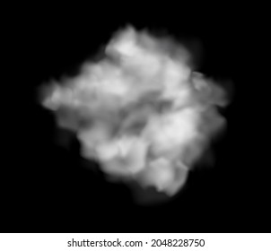 Trübe Wirkung. Stehender Nebel und weiße Himmel Rauch Chemie einzeln auf transparentem Hintergrund realistisches Element, 3D Wolken Textur. Vektor-Cloudscape, einzelne Illustration