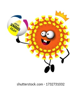 The effect of coronavirus on the stock exchange and the global economy. Covid-19 virus goes on vacation. Summer 2020. 