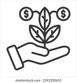 Effect And Cost Icon Vector Illustration Outline