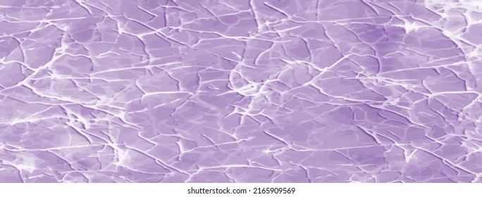 Wirkung von zerbrochenem violettem Papier mit Schellen und Kissen. Imitation von Granit, Stein mit Chips und Risse. Vektorgrafik für Textilien, Textilien, Hintergründe, Banner und kreatives Design