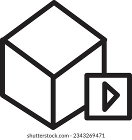 Effect Cube Play Outline Icon