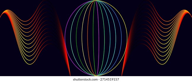 Efecto de la profundidad del túnel virtual redondo. Visualización de flujo de datos de puja. Anuncio de Tecnología para la presentación del Web de negocios. Abstractas fondo futurista de ciencia ficción. Renderización 3D.