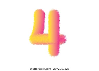Effect design number "4" isolated on white background.