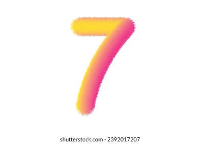 Effect design number "7" isolated on white background. - Powered by Shutterstock - Get 15% off with code: PIKWIZARD15