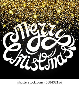 Effect of flying parts gold glitter luxury rich design background. Letter on a dark background. Stardust spark the explosion on a transparent background. Luxury golden texture. Vector illustration.