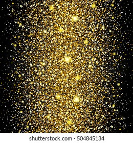 Effect of flying through the middle of the gold luster luxury design rich background. Dark background. Stardust spark the explosion on a transparent background. Luxury golden texture