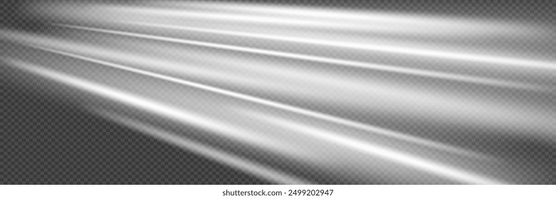 The effect of glare and light. White beam and flash effect. On a transparent background.	
