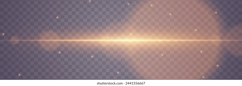 El efecto del resplandor y las líneas de luz dorada y brillo. Chispas y reflejos luminosos. Sobre un fondo transparente.