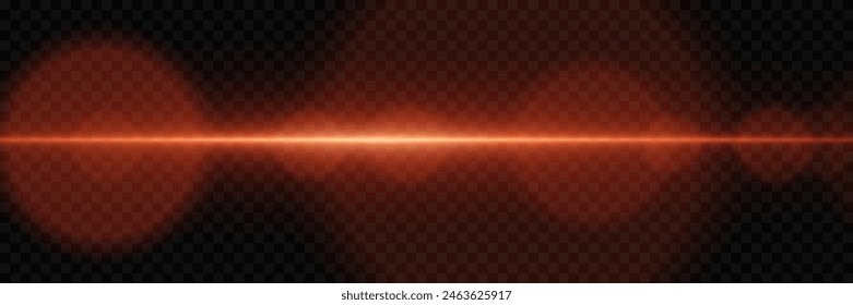 The effect of glare and red lines. Bokeh glows and sparkles. On a transparent background.	
