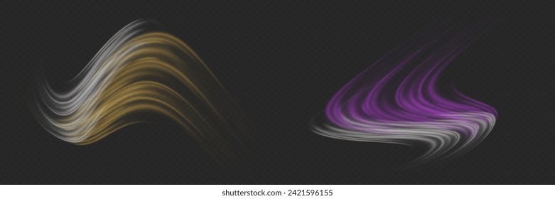 The effect of high-speed light trails. Futuristic dynamic motion technology. Neon glowing lines.	
