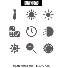 effect icon. 9 effect vector set. zoom out, light, tie and domino icons for web and design about effect theme