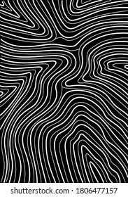 Ilustración de efecto de líneas curvadas y abstractas sobre fondo oscuro.