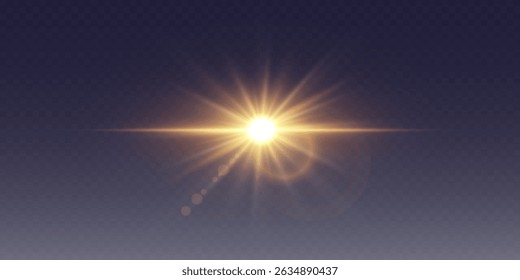 The effect of a light flash, the glare of light rays and the lens.