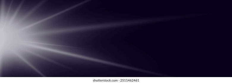 The effect of light and flash. Star and flare explosion.	
