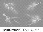 The effect of lightning and lighting, set of zippers, thunderstorm and lightning