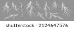 The effect of lightning and lighting, set of zippers. Thunder storm and lightnings. Realistic stormy clouds with lightning effects isolated on transparent background. Light effect. Vector illustration