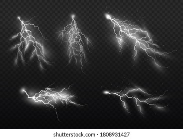The effect of lightning and lighting, set of zippers, thunderstorm and lightning