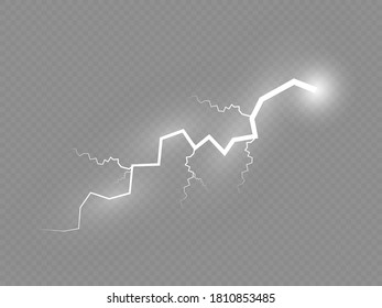 The effect of lightning and lighting, set of zippers, thunderstorm and lightning