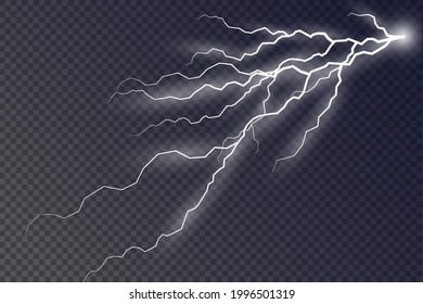 The effect of lightning and lighting set of zippers thunderstorm and lightning
 symbol of natural strength or magic light and shine abstract electricity and explosion vector illustration