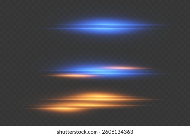 The effect of line flash, light beam and glare.