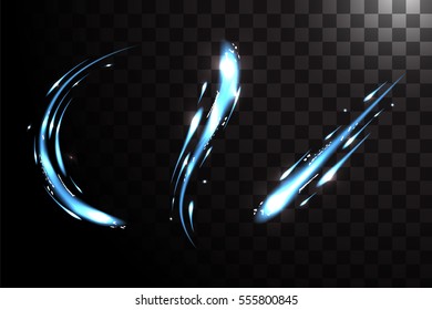Effect neon light magical light, glowing, illuminated vector, form stars, set