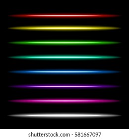 Effect neon light magical light, glowing, illuminated vector, form stars, set