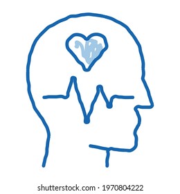 Effect on Brain sketch icon vector. Hand drawn blue doodle line art Effect on Brain Sign. isolated symbol illustration