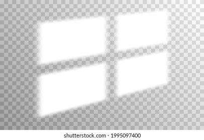 The Effect Of Overlaying Shadows. Shade From Different Types Of Windows. Realistic Light Shadow From The Window. Shadow PNG.