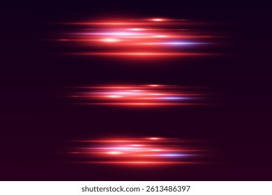 The effect of red light lines, the special effect of laser neon beams.