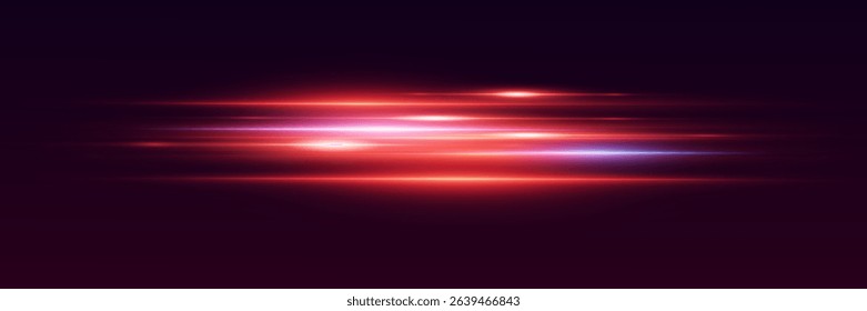 The effect of red light lines, the special effect of laser neon beams.