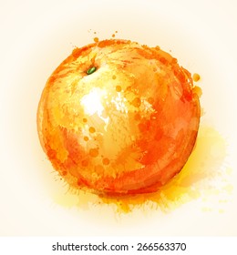 effect ripe orange painted watercolor blots
